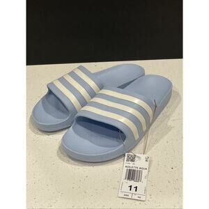 Adidas Adilette Aqua Blue Slide Sandal Size 11 Women's Size 10 Men's NEW